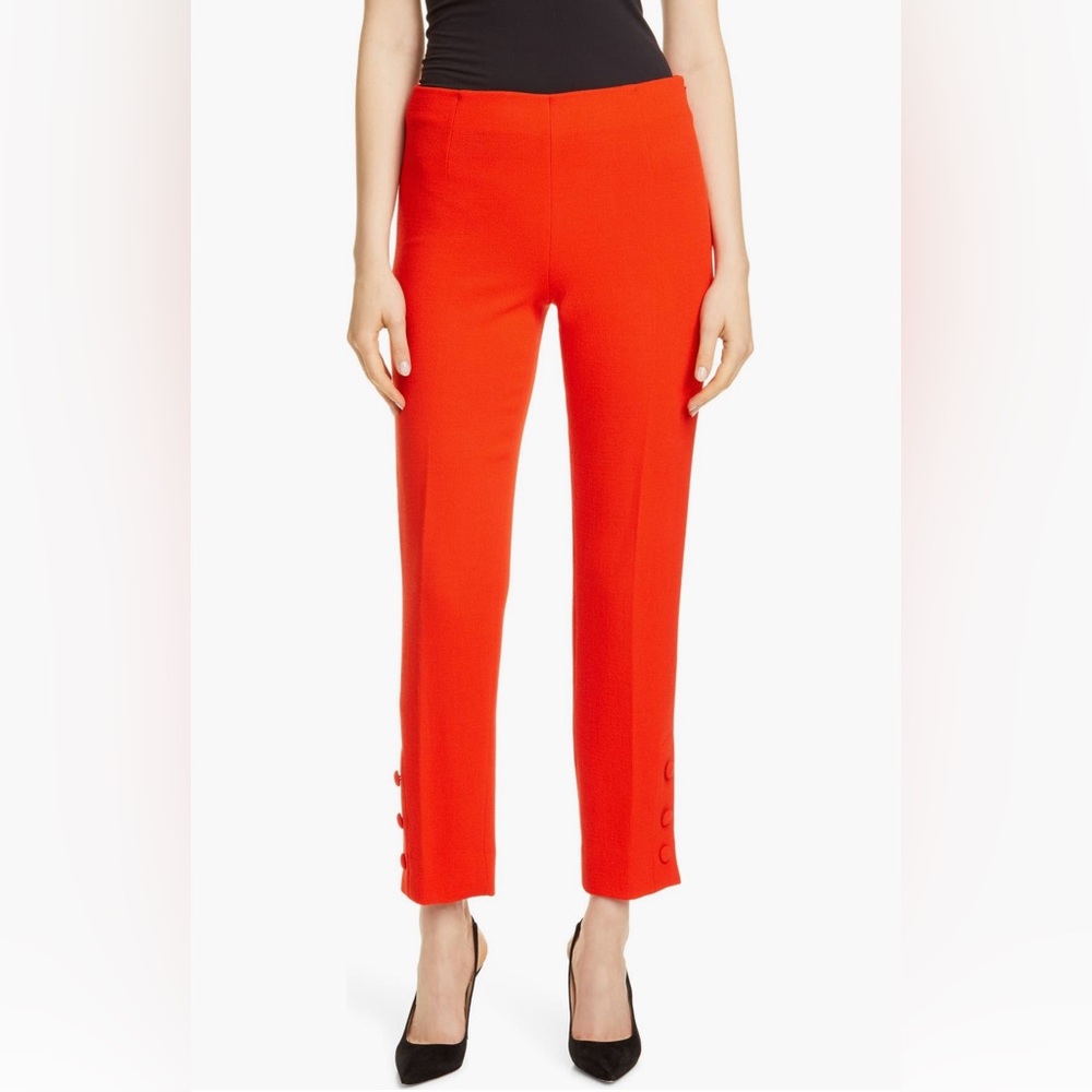 Lela Rose | Button Cuff Pants in Scarlet